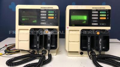 Lot of 2 Physio-Control Defibrillators Lifepak 9 (Both power up)