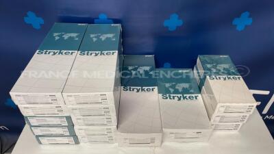 Lot of 4 Stryker Conical Distal Stems 6276-7-121 and 6 Stryker Conical Distal Stems 6276-7-023 and 1 Stryker Long Femoral Stem 0580-1-260 and 1 Stryker Curved Shaft 6939-0-430 and 3 Stryker Conical Body 6276-1-025