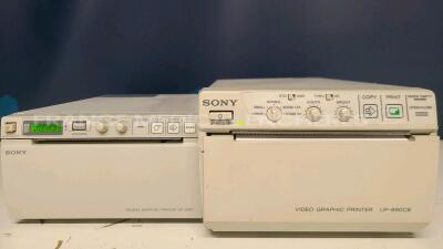 Lot of Sony Video Graphic Printer UP-890CE and Sony Digital Graphic Printer UP-D897 - no power cables (Both power up )