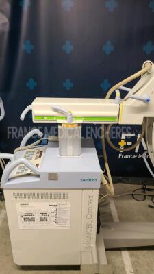 Siemens C-Arm Siremobile Compact L - YOM 2011 - compact size - high image quality - single key operation - dual mode 9/6 with digistore 100 and laser targeting - converter control frequency 15 kHz to 30 kHz - fluoroscopy 0.2 mA to 8.9 mA - digital radiogr - 6