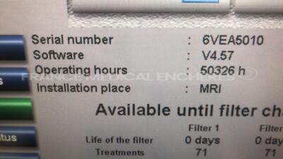 Lot of 2 Fresenius Dialysis 5008 - S/W V4.57/V3.95 - count 50326/50260 hours (Both power up) - 6