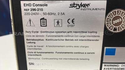 Stryker Console Unit EHD - no power cable (Powers up) - 6