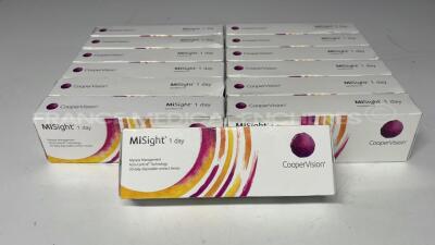 Lot of 13 Boxes including 30 pieces CooperVision Lenses MiSight expiration date 2024
