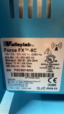 Valleylab Electrosurgical Unit Force FX - YOM 2008 w/ Footswitches (Powers up) - 6