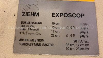Ziehm C-Arm Exposcop YOM 2008 - no image on screen - broken wheels (Powers up) - 15