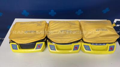 Lot of 3 Schiller Defibrilators Fredbi - no battery chargers (All power up)