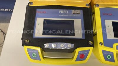 Lot of 3 Schiller Defibrilators Fredbi - no battery chargers (All power up) - 2