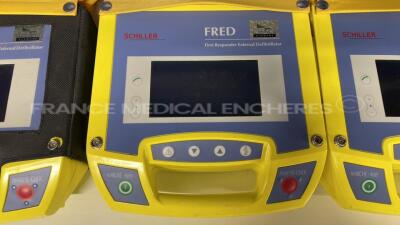 Lot of 3 Schiller Defibrilators Fredbi - no battery chargers (All power up) - 3