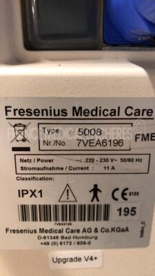 Lot of 2 Fresenius Dialysis 5008 - S/W V3.95 - count 54860/46403 hours (Both power up) - 8