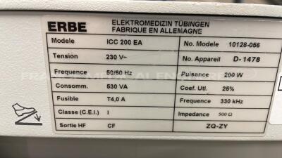 Lot of Erbe Electrosurgical Unit ICC 200EA and Erbe Electrosurgical Unit APC 300 YOM 2002 (Both power up) - 8