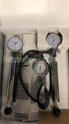 Lot of 2 Riester Comprimeter pneumatic and 1 SK Tensiometer and Micro Medical Respiratory Analyser MicroCO - Untested - 2