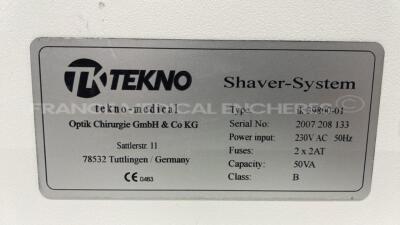 Tekno Arthroscopy Shaver TM900 - YOM 2007 - no power cable (Powers up) - 5