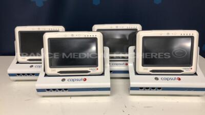Lot of 4 Capsule Neuron Patient Monitors DC-NU-UMPC - YOM 2012 w/ Capsule Neuron Docking Stations DC-NU-DS - YOM 2012 - Untested due of the missing power cables