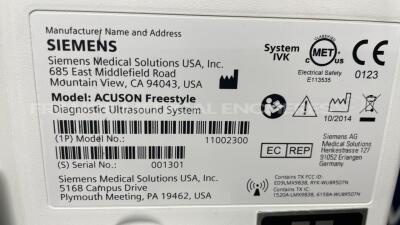 Siemens Ultrasound Acuson Freestyle - YOM 2014 w/ Siemens Probe L13-5 (Powers up) - 10