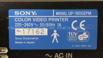 Olympus Video Trolley TV-2 w/ Sony Trinitron Color Video Monitor PVM-9L3 - YOM 2005 and Sony Color Video Printer UP-1800EPM and Olympus Camera Control Unit OTV-S6C and Olympus Camera Head OTV-S6H-1L (All power up) - 12