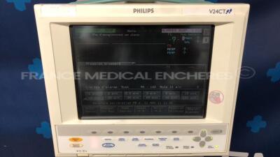 Philips Patient Monitor V24CT - w/ ECG/SPO2/PB modules - ECG sensors (Powers up) - 4
