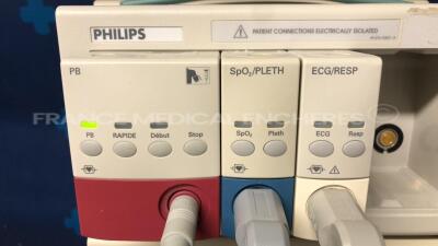 Philips Patient Monitor V24CT - w/ ECG/SPO2/PB modules - ECG sensors (Powers up) - 6
