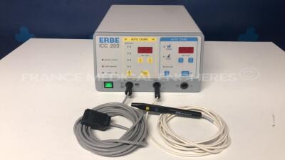 Erbe Electrosurgical Unit ICC 200 - w/ Erbe Handpieces 20190-065 and 20194-057 (Powers up)