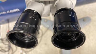 Zeiss Microscope OPMI-1-F w/ Dual Binoculars - 12.5X - Missing one optic (Powers up) - 7