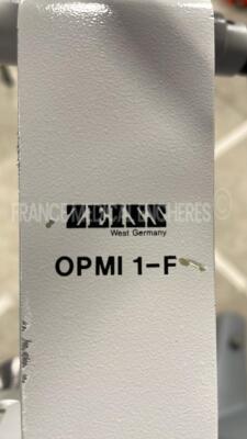 Zeiss Microscope OPMI-1-F w/ Dual Binoculars - 12.5X - Missing one optic (Powers up) - 10