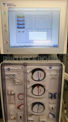 Lot of 2 Fresenius Dialysis 5008 Cordiax - YOM 2015 - S/W 4.57 Count 19809H and 18397H (Both power up) - 3