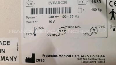 Lot of 2 Fresenius Dialysis 5008 Cordiax - YOM 2015 - S/W 4.57 Count 19809H and 18397H (Both power up) - 9