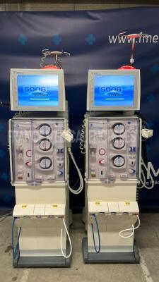 Lot of 2 Fresenius Dialysis 5008 Cordiax - YOM 2015 - S/W 4.57 Count 18900H and 17543H (Both power up)