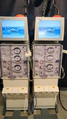 Lot of 2 Fresenius Dialysis 5008 Cordiax - YOM 2012 and 2015 - S/W 4.57 Count 17616H and 7330H (Both power up)