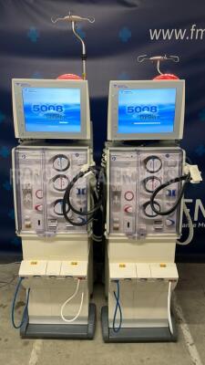 Lot of 2 Fresenius Dialysis 5008 Cordiax - YOM 2015 and 2016 - S/W 4.57 Count 6646H and 17762H (Both power up)