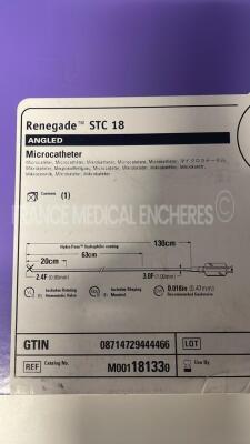 Lot of Boston Scientific Microcatheters Renegade STC18 Angled / Straight and Boston Scientific Ureteral Stents Percuflex Plus and Cogentix Medical Bulking Agents MPQ-2.5 and Axium Lead Extentsion Kits (50cm° MN20550-50 and Axium Small Curve Delivery Sheat - 2