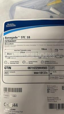 Lot of Boston Scientific Microcatheters Renegade STC18 Angled / Straight and Boston Scientific Ureteral Stents Percuflex Plus and Cogentix Medical Bulking Agents MPQ-2.5 and Axium Lead Extentsion Kits (50cm° MN20550-50 and Axium Small Curve Delivery Sheat - 3