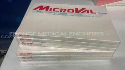 Lot of 8 Microval Knitted Polypropylenes 413015 and Microval Reloadable Vascular Linear Stapler (30mm) TX30V and 6 Microval 3D Anatomical Reinforcement Implants 411011 and Microval Knitted Polypropylenes 413030 - 7