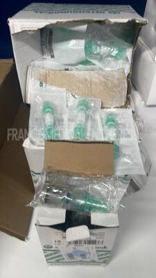 Lot of Armstrong Medical Peep Valves AMPV9010 and Intersurgical Fixed Valve Peep Valve Presets (10cm) and Intersurgical Superset Straight Catheter Mounts (70mm-150mm) 3504000 and Intersurgical Adult Aerosol Masks Ecolite 1188015 - 5