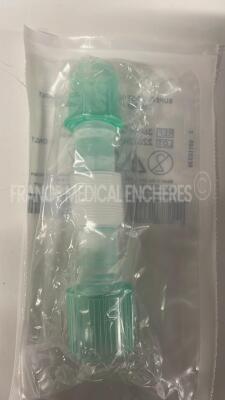 Lot of Armstrong Medical Peep Valves AMPV9010 and Intersurgical Fixed Valve Peep Valve Presets (10cm) and Intersurgical Superset Straight Catheter Mounts (70mm-150mm) 3504000 and Intersurgical Adult Aerosol Masks Ecolite 1188015 - 9