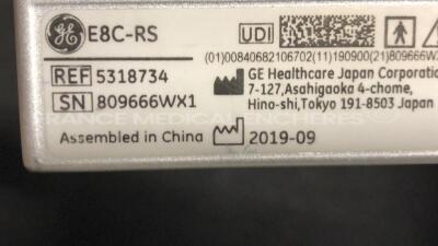 GE Ultrasound Voluson I - YOM 01/2011 - S/W 8.2.2.947 - Options sono NT - sono RS -w/ E8C-RS probe YOM 09/2019 - GE cart Voluson Station YOM 12/2010 (Powers up) - 14