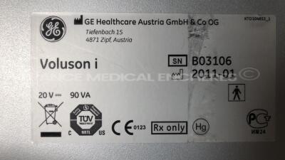 GE Ultrasound Voluson I - YOM 01/2011 - S/W 8.2.2.947 - Options sono NT - sono RS -w/ E8C-RS probe YOM 09/2019 - GE cart Voluson Station YOM 12/2010 (Powers up) - 16