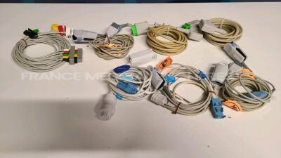 Lot of GE Hoses including 2 Sensors / 4 SPO2 / 3 ECG plugs