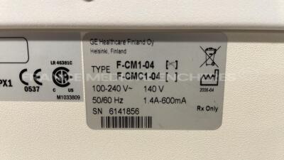 GE Datex Ohmeda Patient Monitor F-CM1-4 - YOM 2006 - w/ module SPO2/T1 T2/PNI/ECG (Powers up) - 7