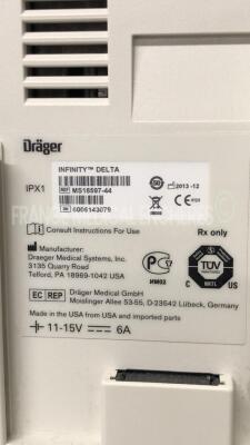 Drager Infinity Delta - YOM 12/2013 - VF9.0.1 -w/ ECG sensors (Powers up) - 7