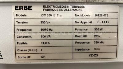 Erbe Electrosurgical Unit ICC 300 - YOM 2002 -w/ footswitch (Powers up) - 7