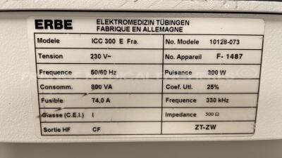 Erbe Electrosurgical Unit ICC 300 - YOM 2003 -w/ footswitch (Powers up) - 8