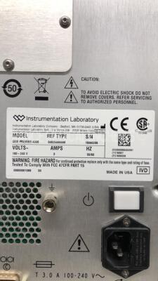 Instrumentation Labotary Blood Gas Analyzer - S/W 3.0 - no power cable (Powers up) - 5