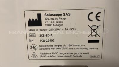 Soluscope Endoscope Drying Cabinet DSC 8000 - YOM 2016 - no power cable (Powers up) - 6