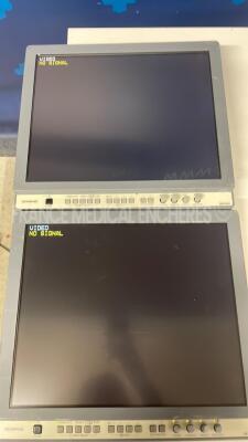 Lot of 2 Olympus Monitors OEV191H - YOM 2007/2008 - no power cables (Both power up)