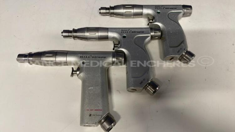 Lot of 3 Hall Othopedic Motors including 2 Drill/Reamer Series 4 5067-01 and Reamer 5044-01 untested