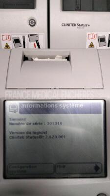 Lot of 5 Siemens Urine Analysers Clinitek Status + - S/W 2.400.001, 2.620.001, 2.620.001, 2.620.001, and 2.500.001 (All power up) - 3