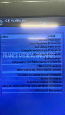 GE Ultrasound Logiq E9 R6 XD Clear 2.0 - YOM 11/2016 - S/W GC1 2.0 - in excellent condition - tested and controlled by GE Healthcare France – ready for clinical use - Options - DICOM - Scan Assist - Logiq Vue - Count Rendered Integrated - ICV Static - 4D - 7