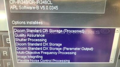 Fujifilm Computed Radiography Capsula XL CR-IR 350 - YOM 02/2008 - S/W 3.2 with workstation including FCR software B V5.0.0.345 - options 5000 connection - scanner connection (FRUP) - HQ image (FRUP) - dynamic range control processing - tomographic arti - 12