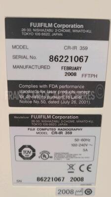 Fujifilm Computed Radiography Capsula XL CR-IR 350 - YOM 02/2008 - S/W 3.2 with workstation including FCR software B V5.0.0.345 - options 5000 connection - scanner connection (FRUP) - HQ image (FRUP) - dynamic range control processing - tomographic arti - 14