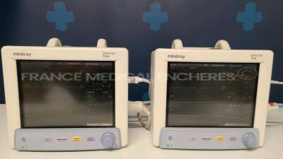 Lot of 2 Mindray Monitors Trio - S/W 02.02.00/02.02.00- no power cables (Both power up)